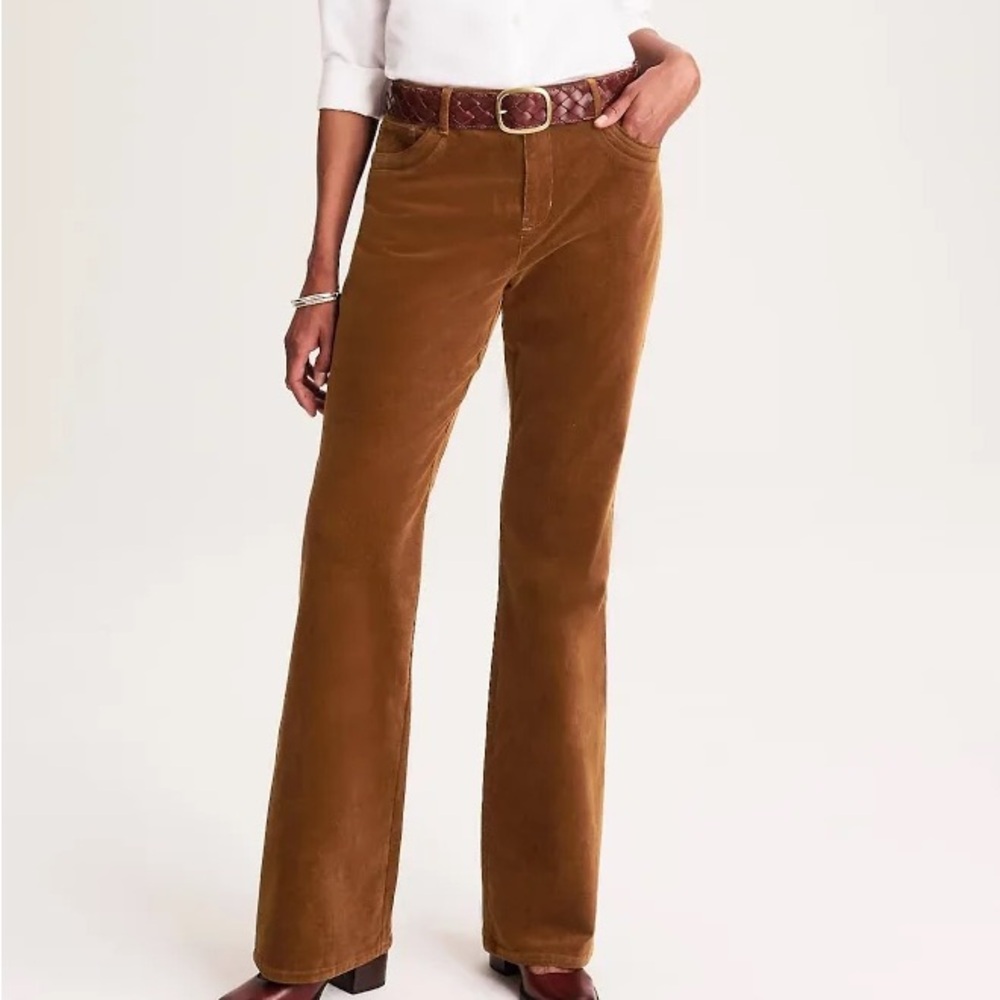 J JILL Brown Corduroy Flared Pant Sz 8